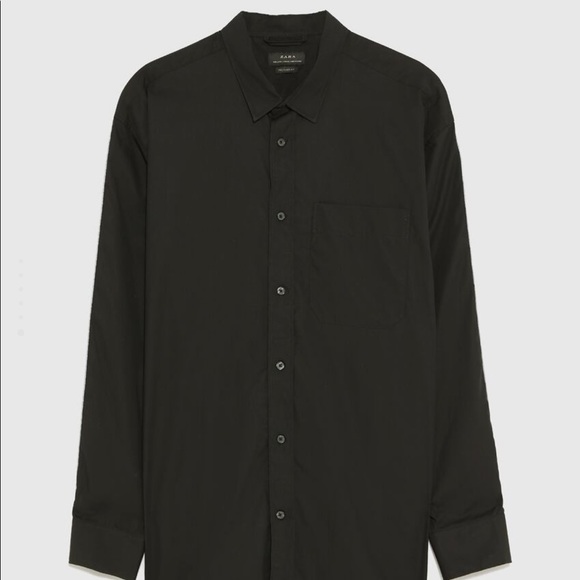 Zara Oversized Poplin Shirt With Slogan Taping - Picture 4 of 7